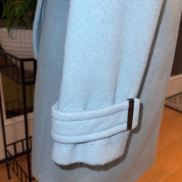 Gorgeous Calvin Klein Ice Blue Single Breasted Long Coat Medium Winter Classic - Picture 4 of 10